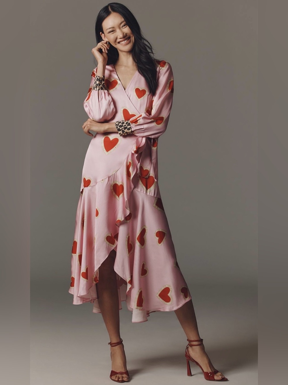 NWT NEVER FULLY DRESSED MESH HEART WRAP MAXI DRESS SZ 4P